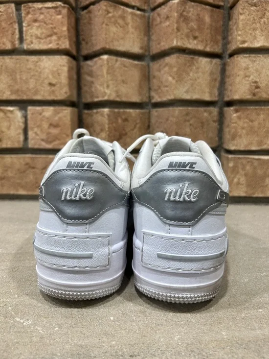 Nike Air Force 1 Shadow Metallic Silver White CI0919-119 Women’s Size 9 - Picture 3 of 6